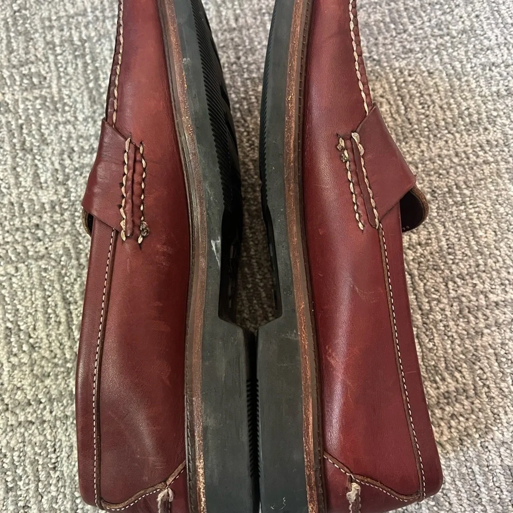 H.S. Trask Vintage brown leather‎ penny loafers Mens 11